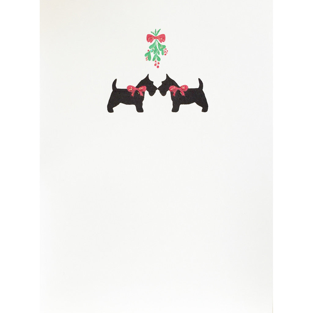 Greeting Card Scottie Mistletoe - Lumia Designs