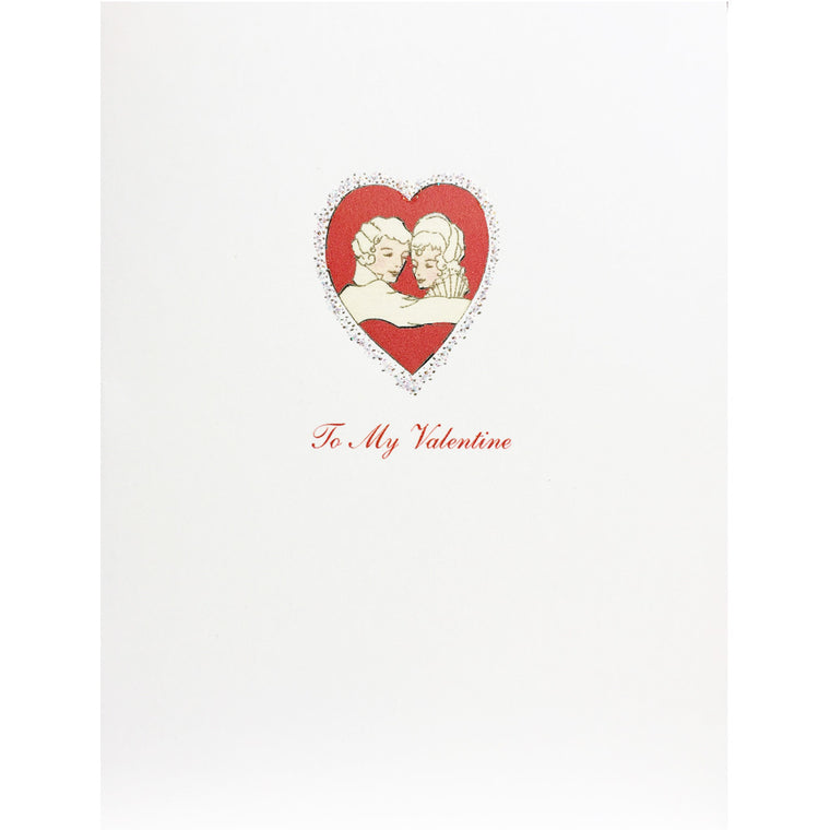 Red Heart Couple Valentine card