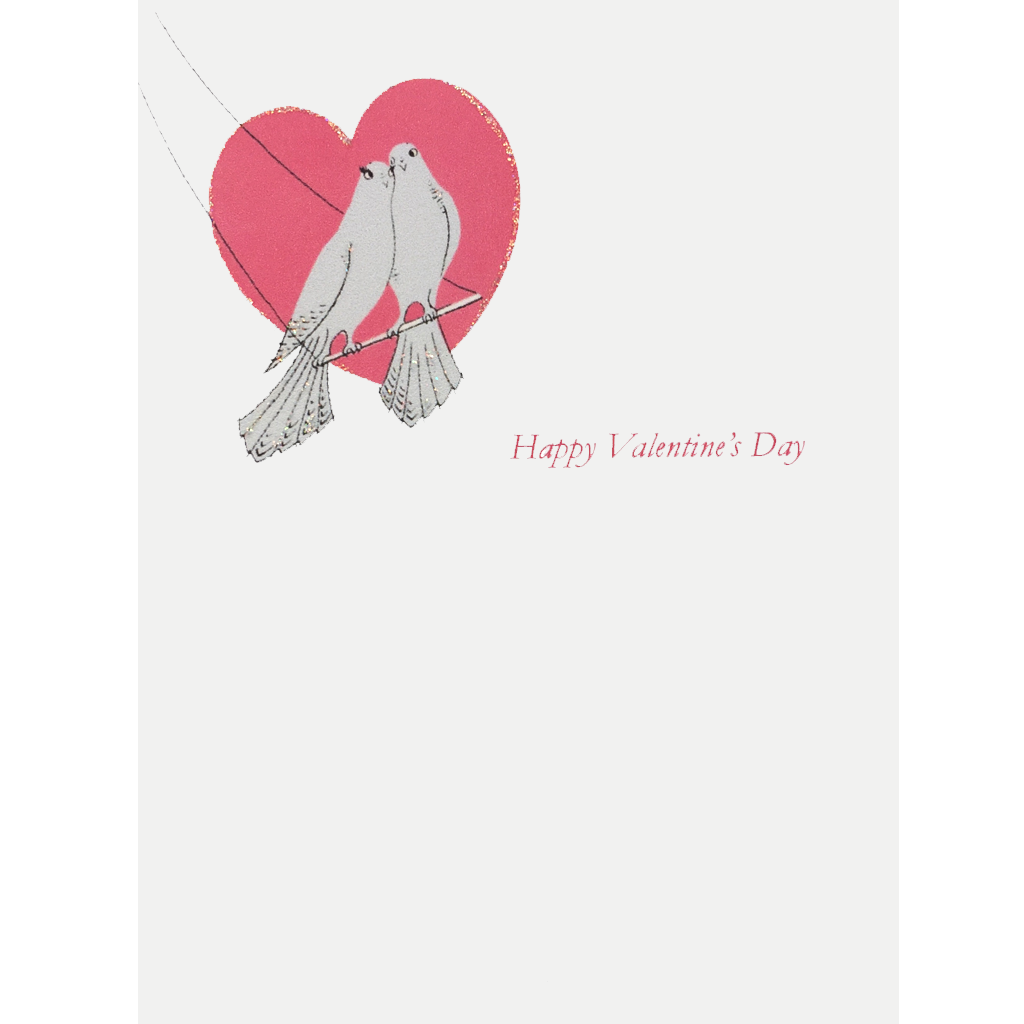 Birds Pink Heart Valentine's Day Card