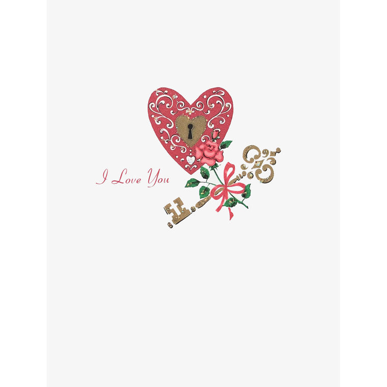 Heart and Key Valentine's Day Card