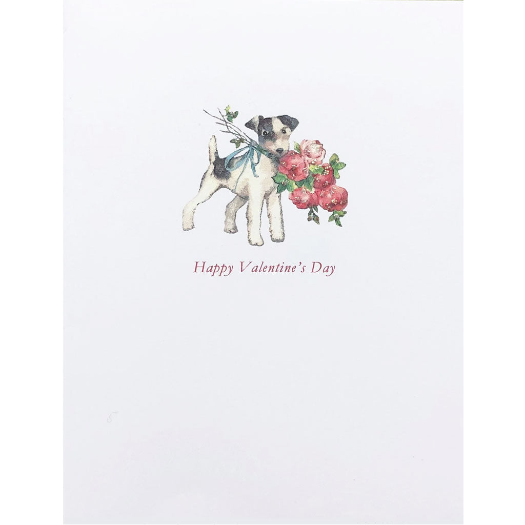 Doggie Roses Valentine's Day Card