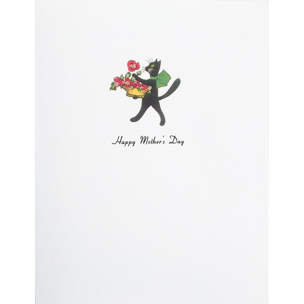Greeting Card Cat Roses Mother's Day - Lumia Designs