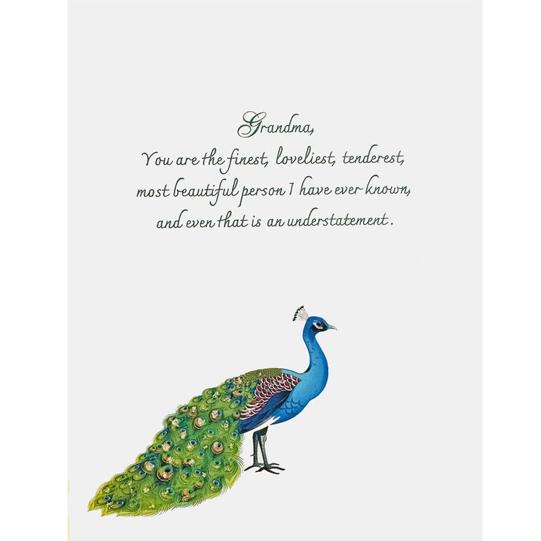 Peacock Mother's Day Card For Grandma
