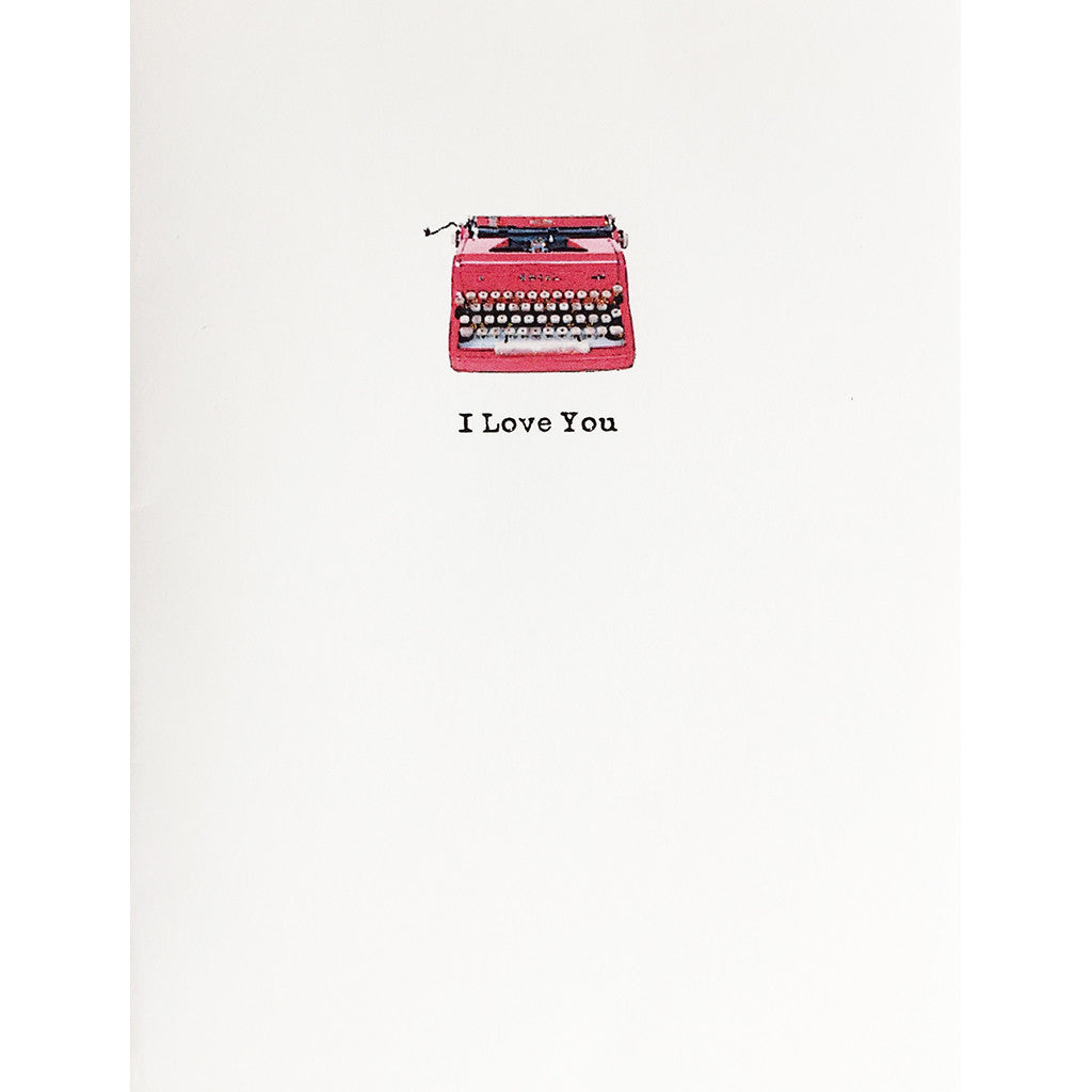 Greeting Card Red Typewriter Love - Lumia Designs