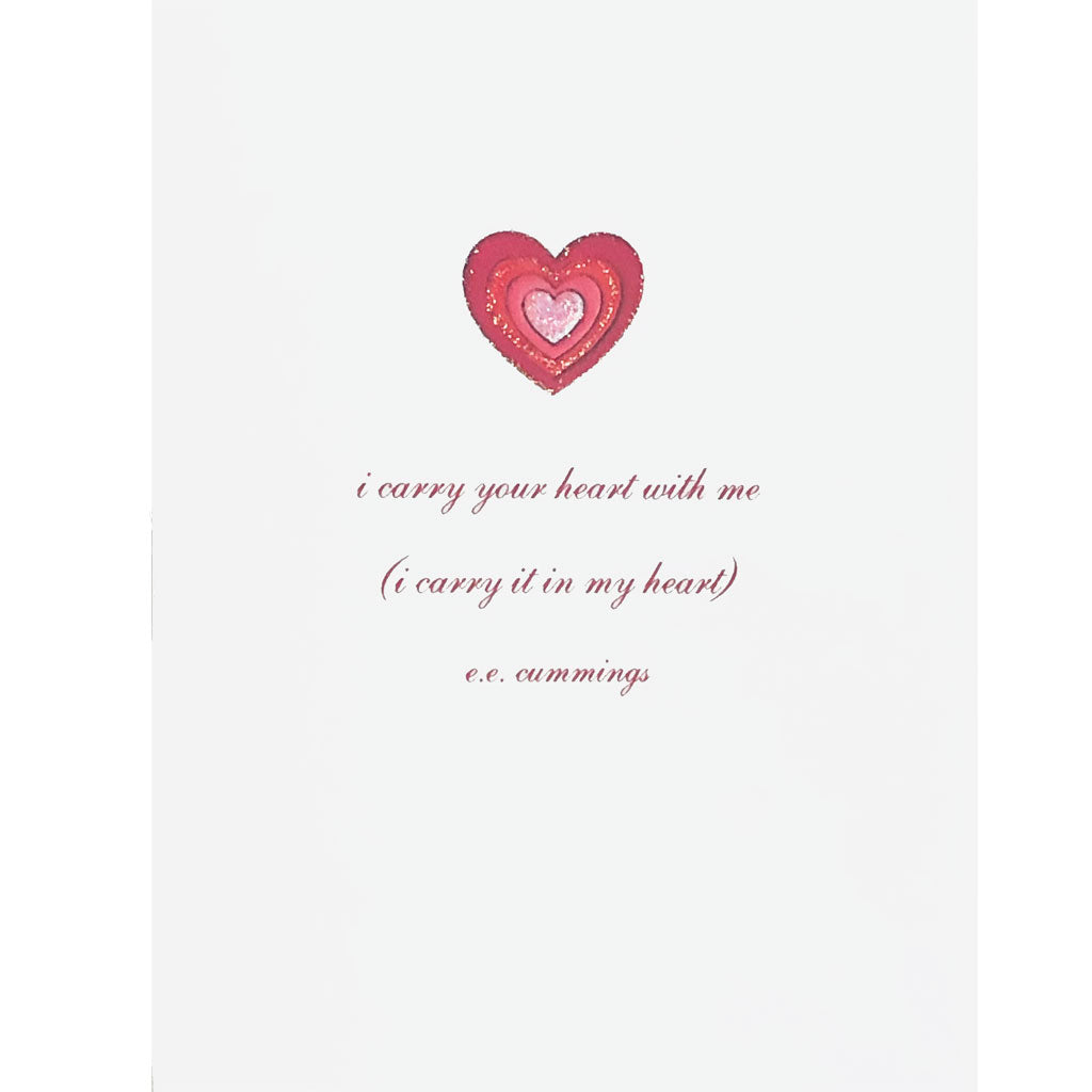 I carry your heart with me Love Card