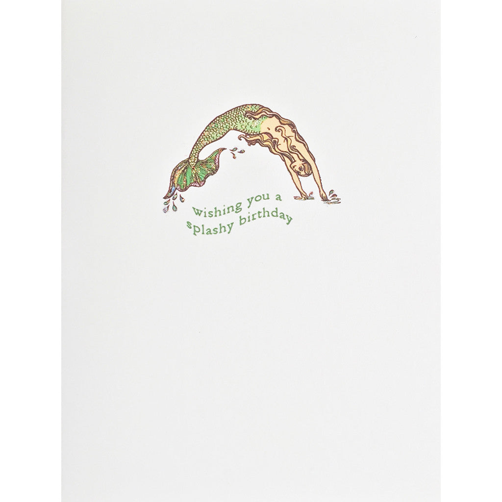 Greeting Card Splashy Mermaid Birthday - Lumia Designs