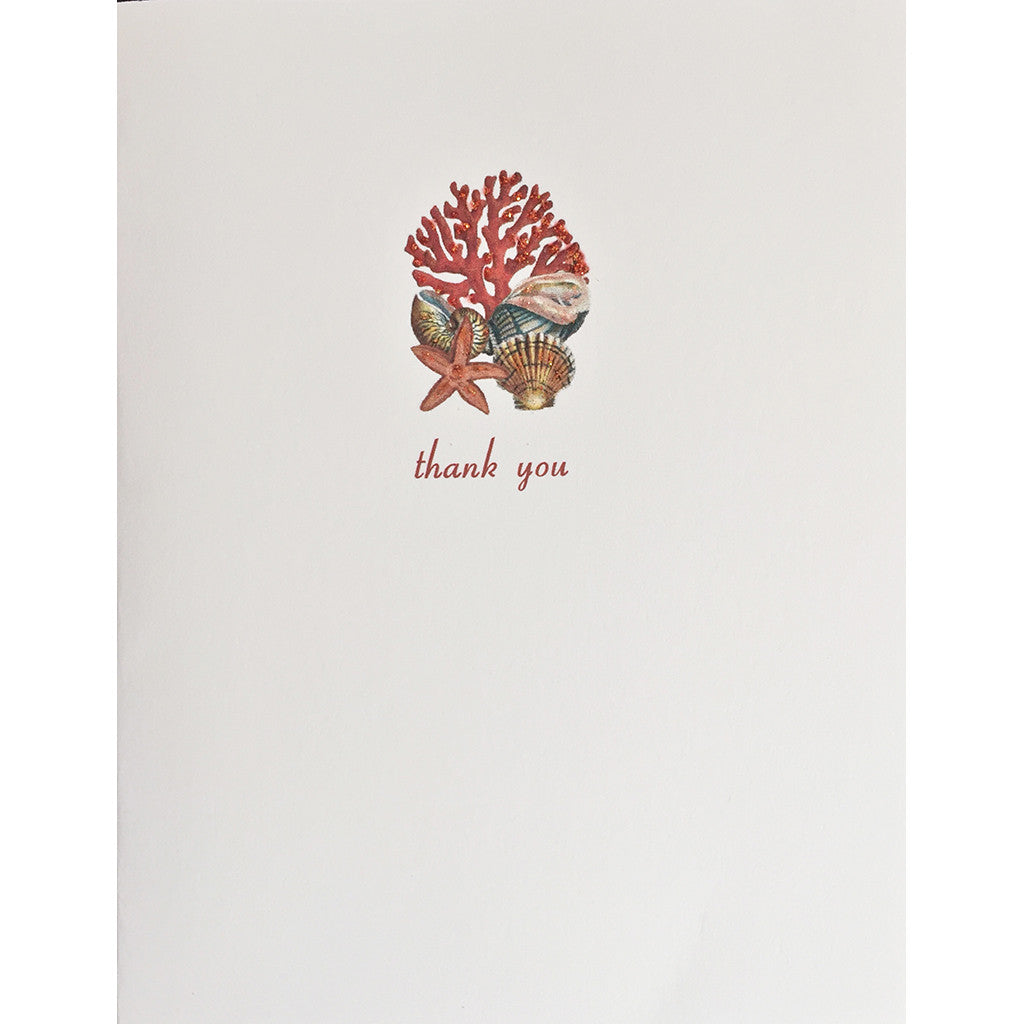 Greeting Card Coral & Shells Thank You - Lumia Designs
