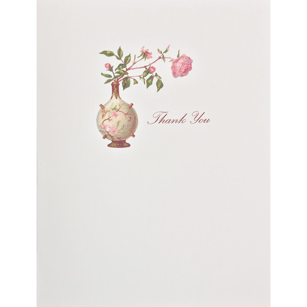 Greeting Card Rose Vase Thank You - Lumia Designs