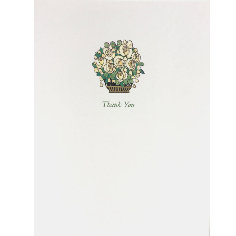Deco White Roses Thank-You-Card