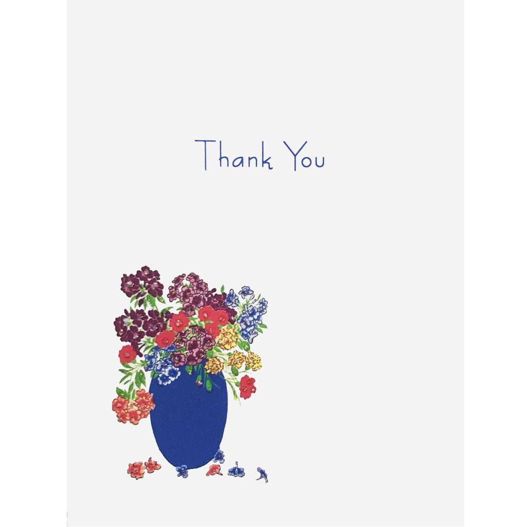 Blue Vase Bouquet Thank You Card