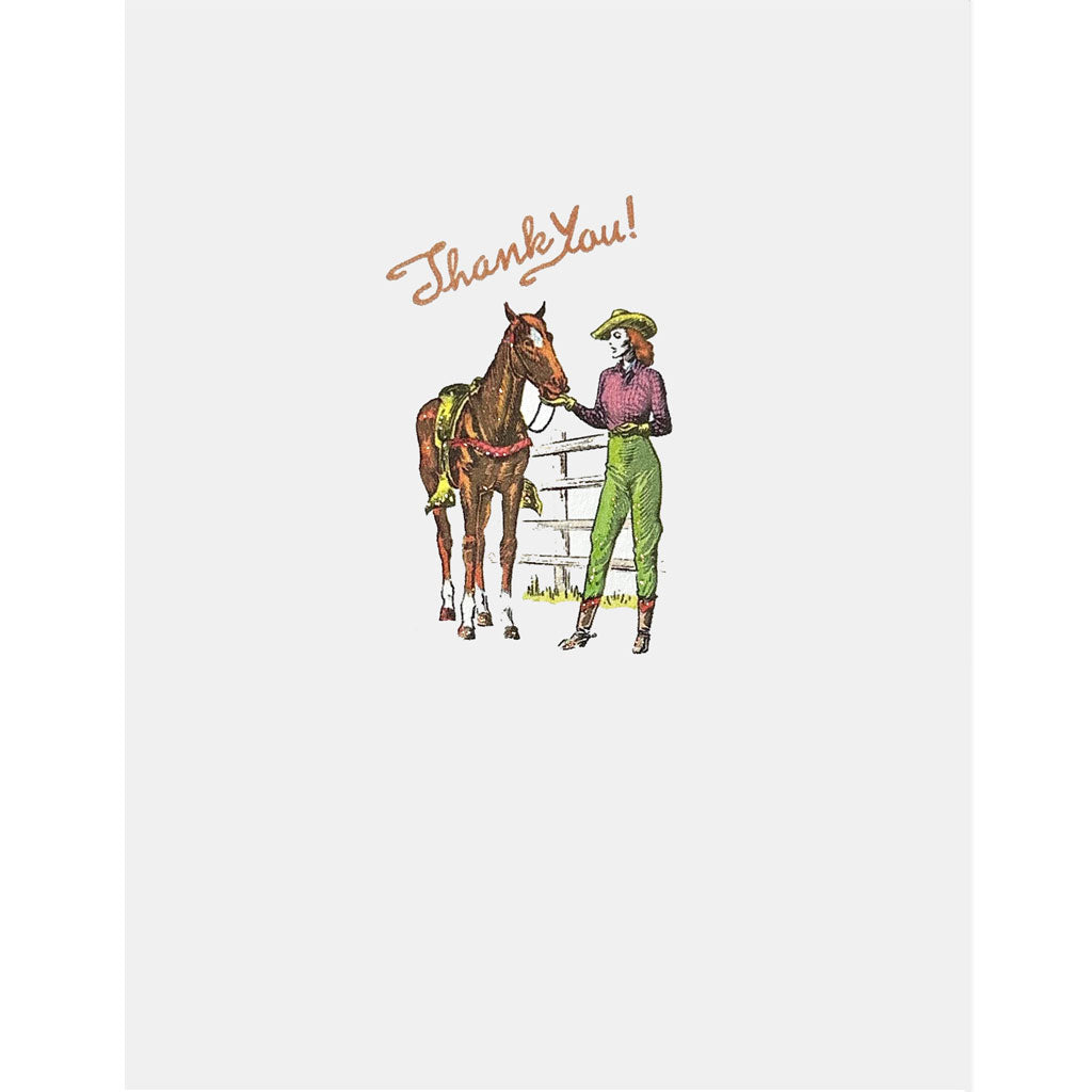 Horse & Cowgirl Thank You Card