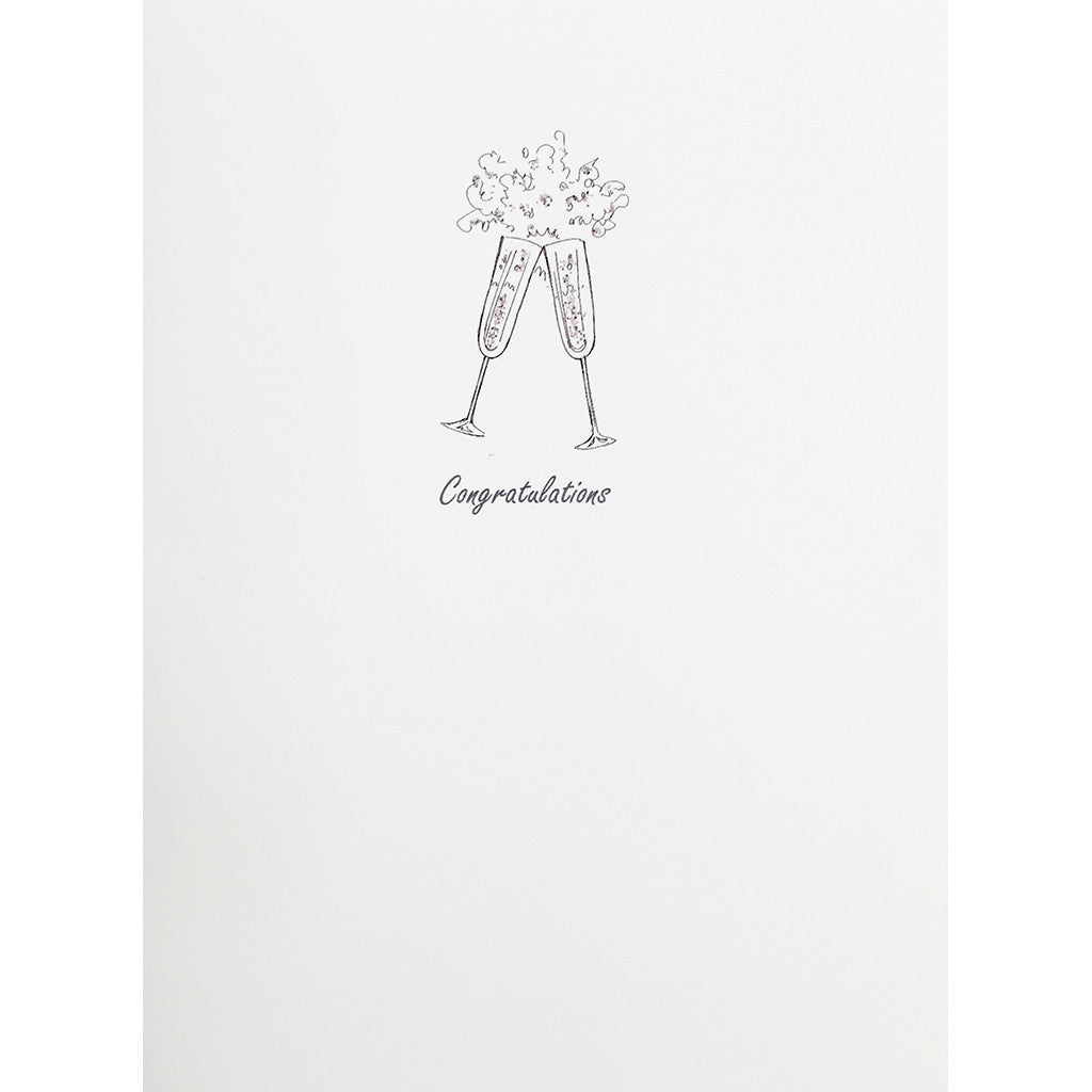 Greeting Card CW-09W Champagne Glasses - Lumia Designs
