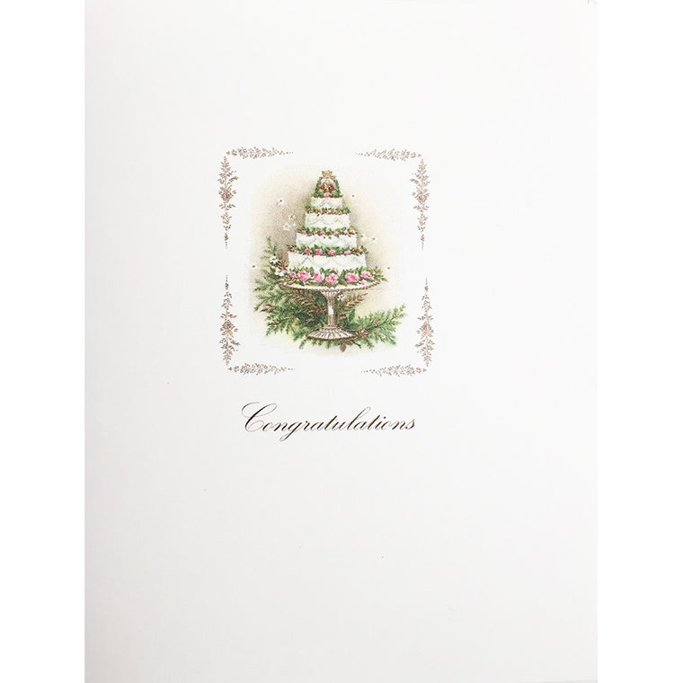 Greeting Card CW-26W Tiered Cake Roses - Lumia Designs