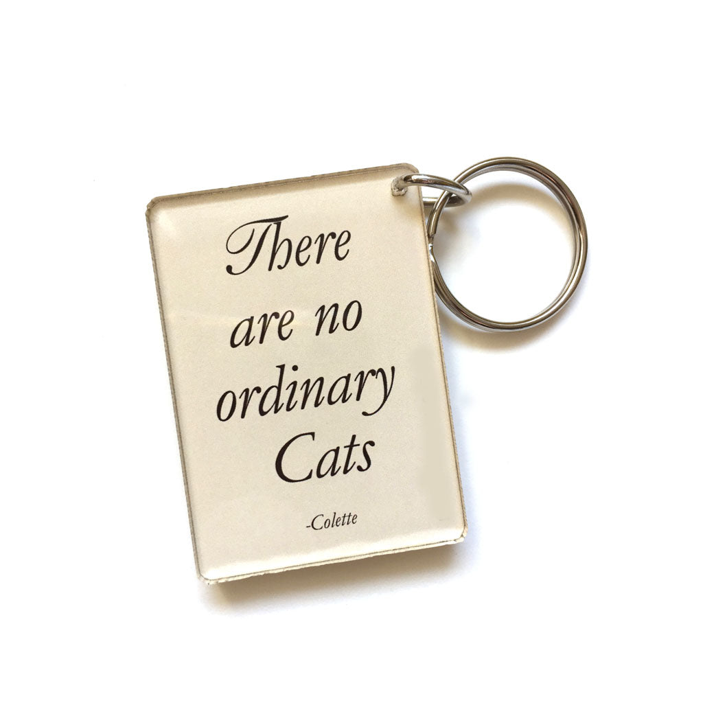 Cat Keychain (Quote on back)