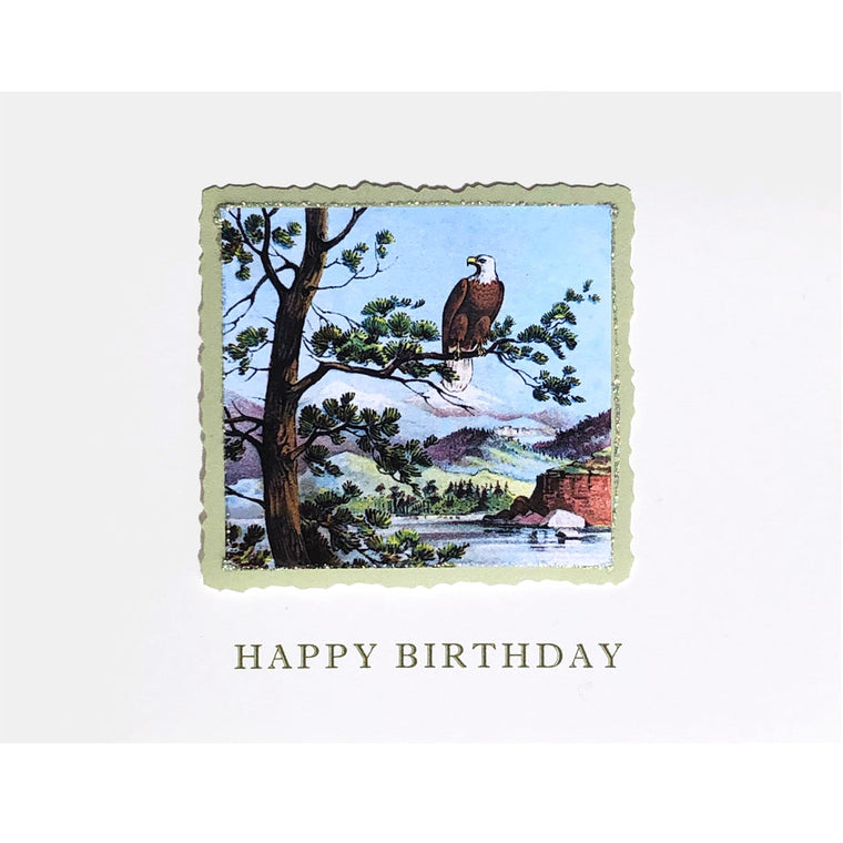 Eagle in Tree Birthday Card