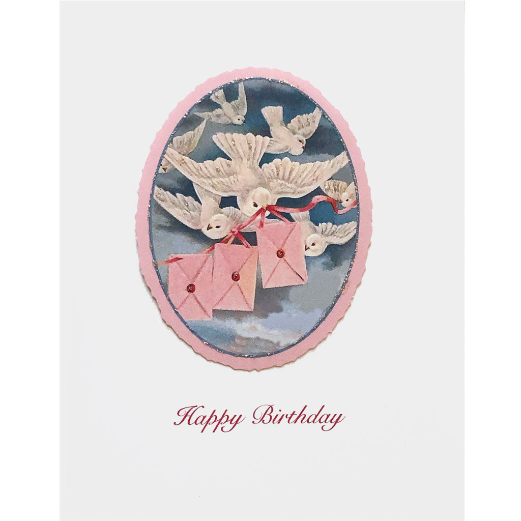 Flying Doves Birthday Card