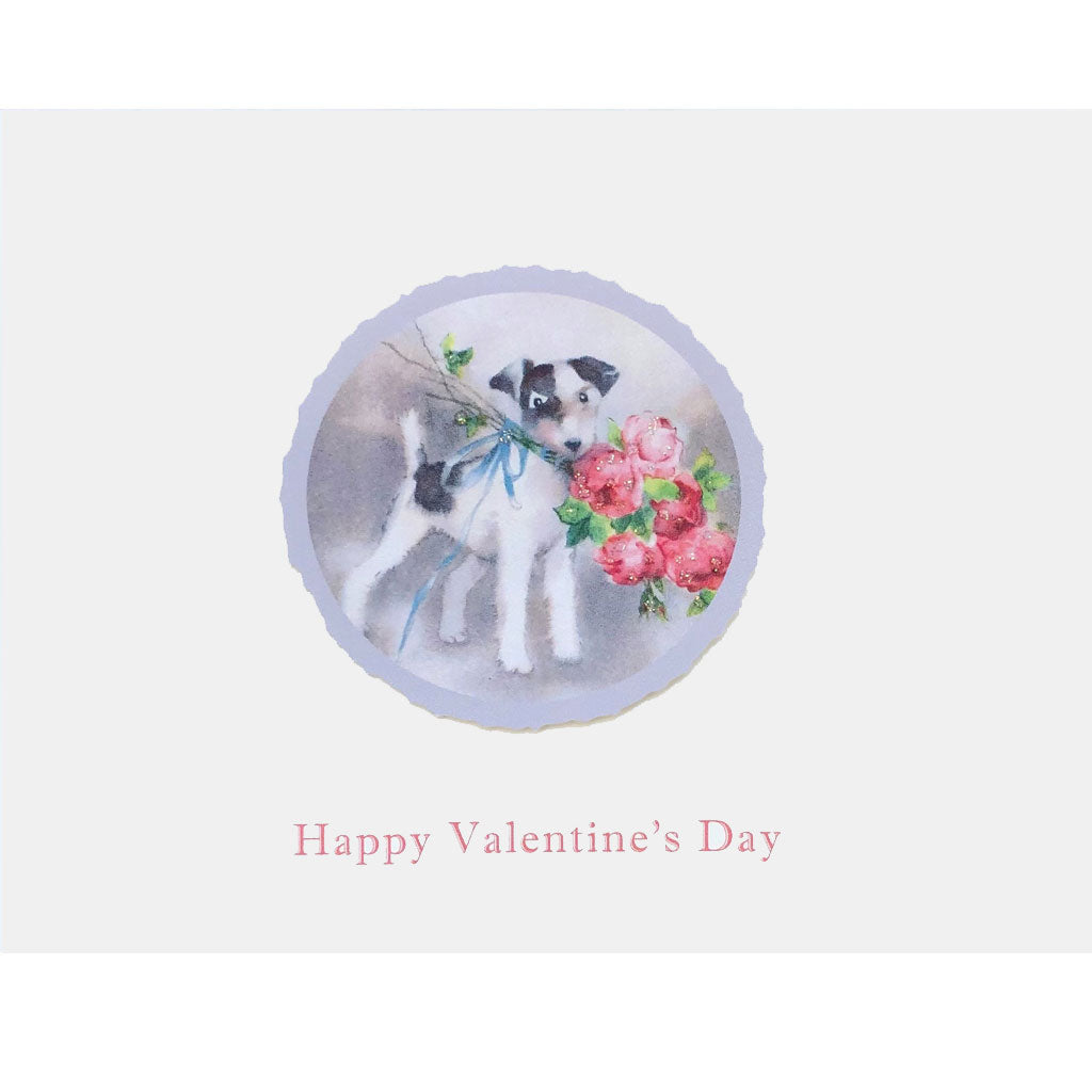 Doggie Bouquet Valentine's Day Card