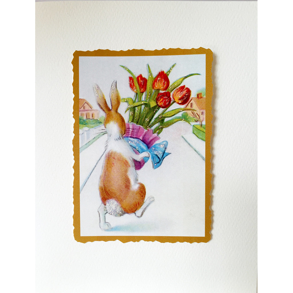 Greeting Card Bunny Tulips - Lumia Designs