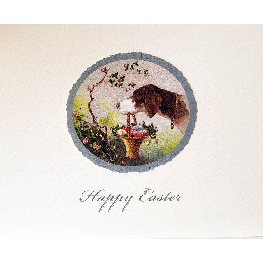 Greeting Card Dog Easter Basket - Lumia Designs