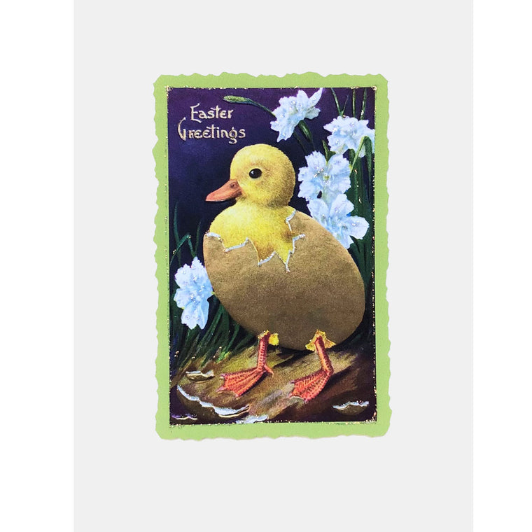 Chick in Gold Egg Easter Card