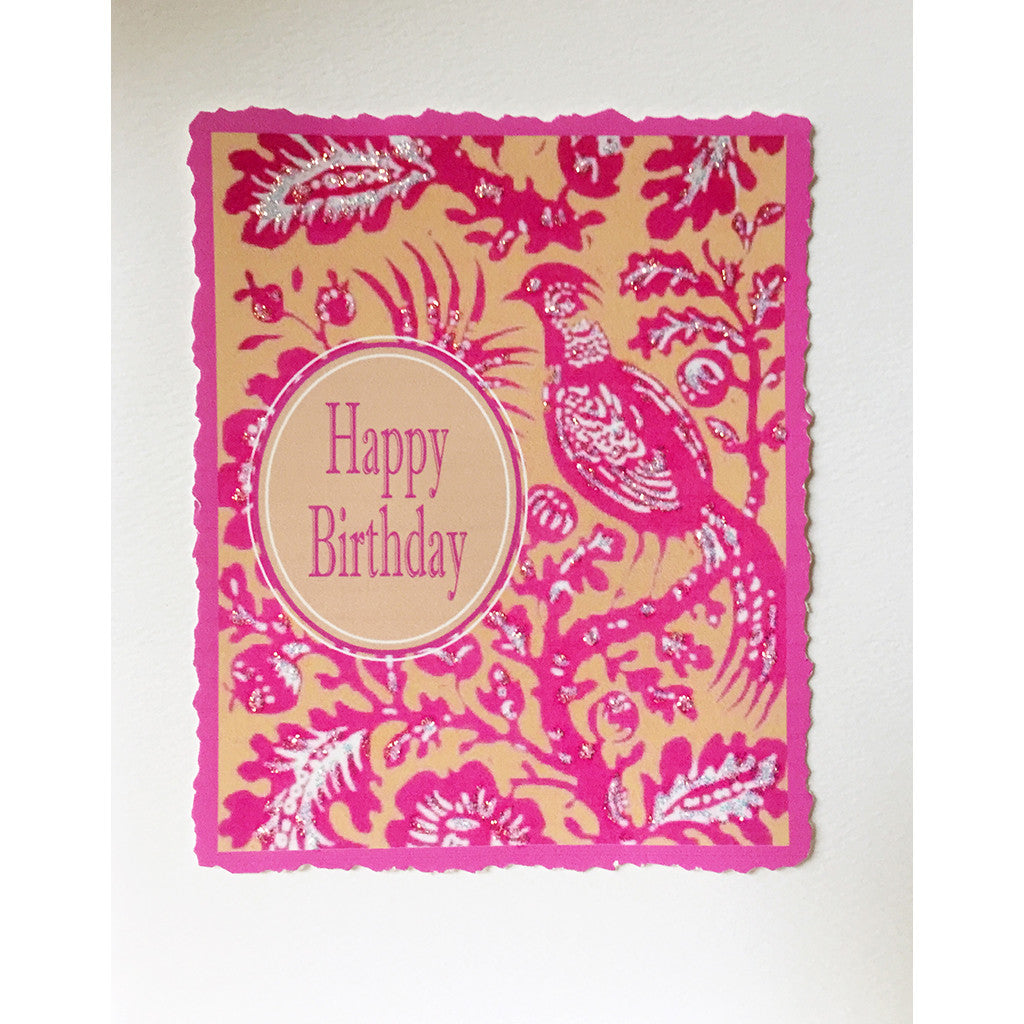  Pink Bird Birthday Card - Lumia Designs