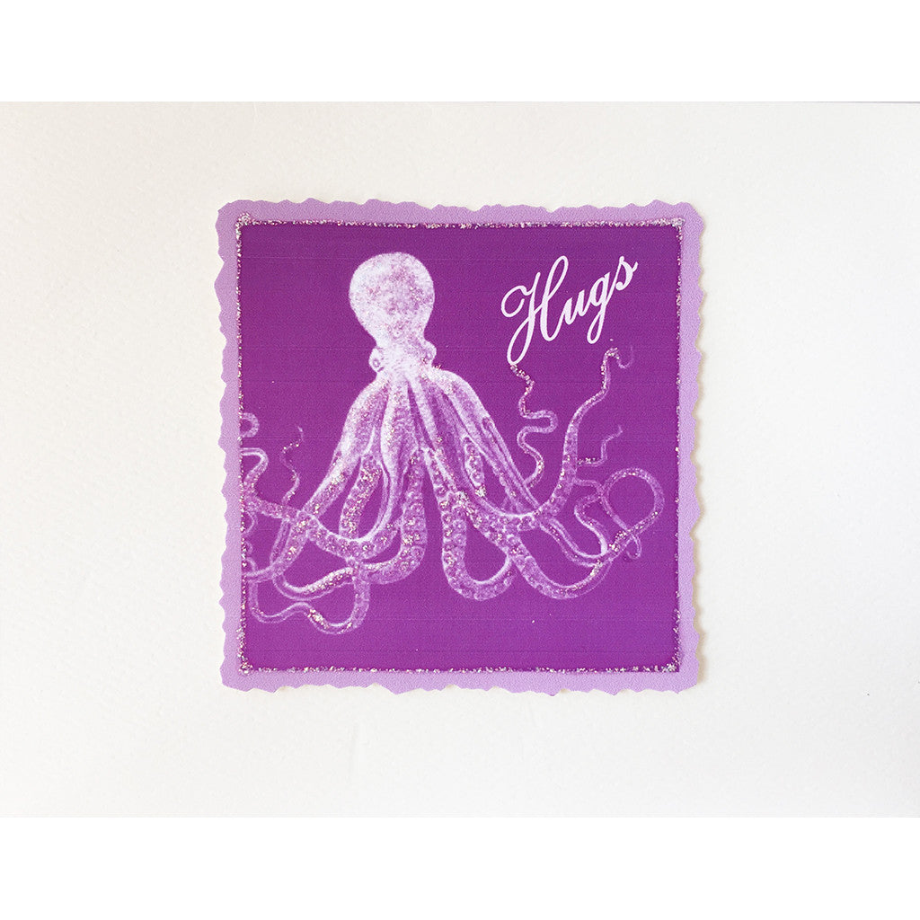 Greeting Card Octopus Hugs Purple - Lumia Designs
