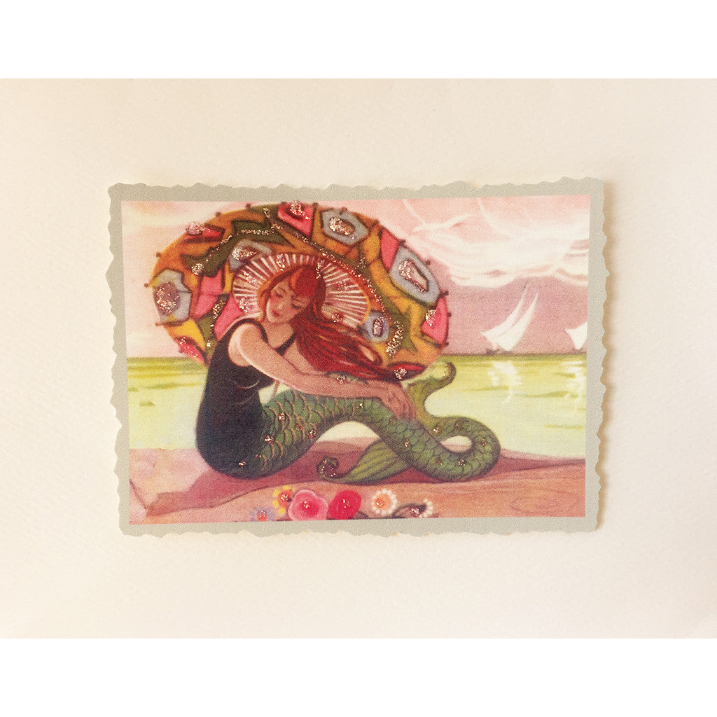 Greeting Card Parasol Mermaid - Lumia Designs