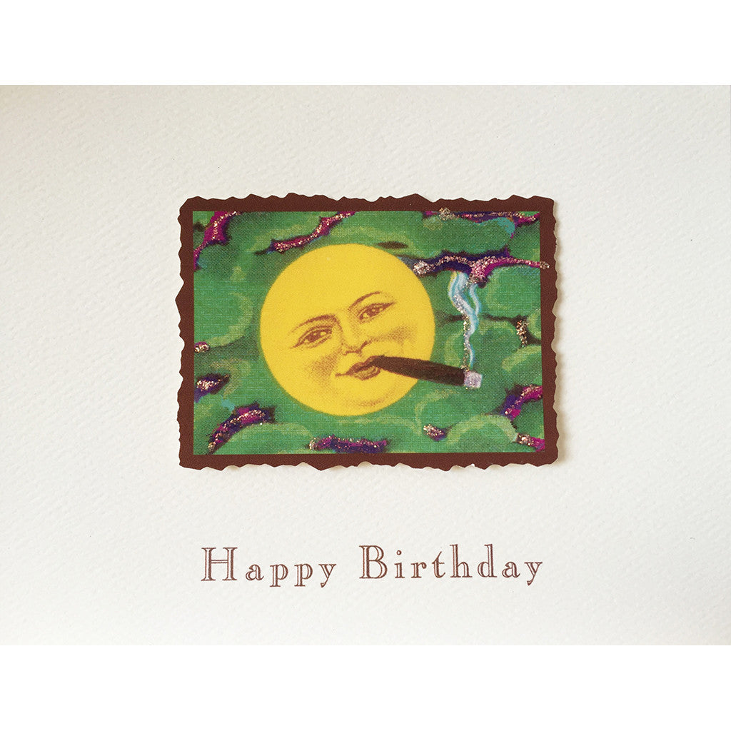 Greeting Card Cigar Moon Birthday - Lumia Designs