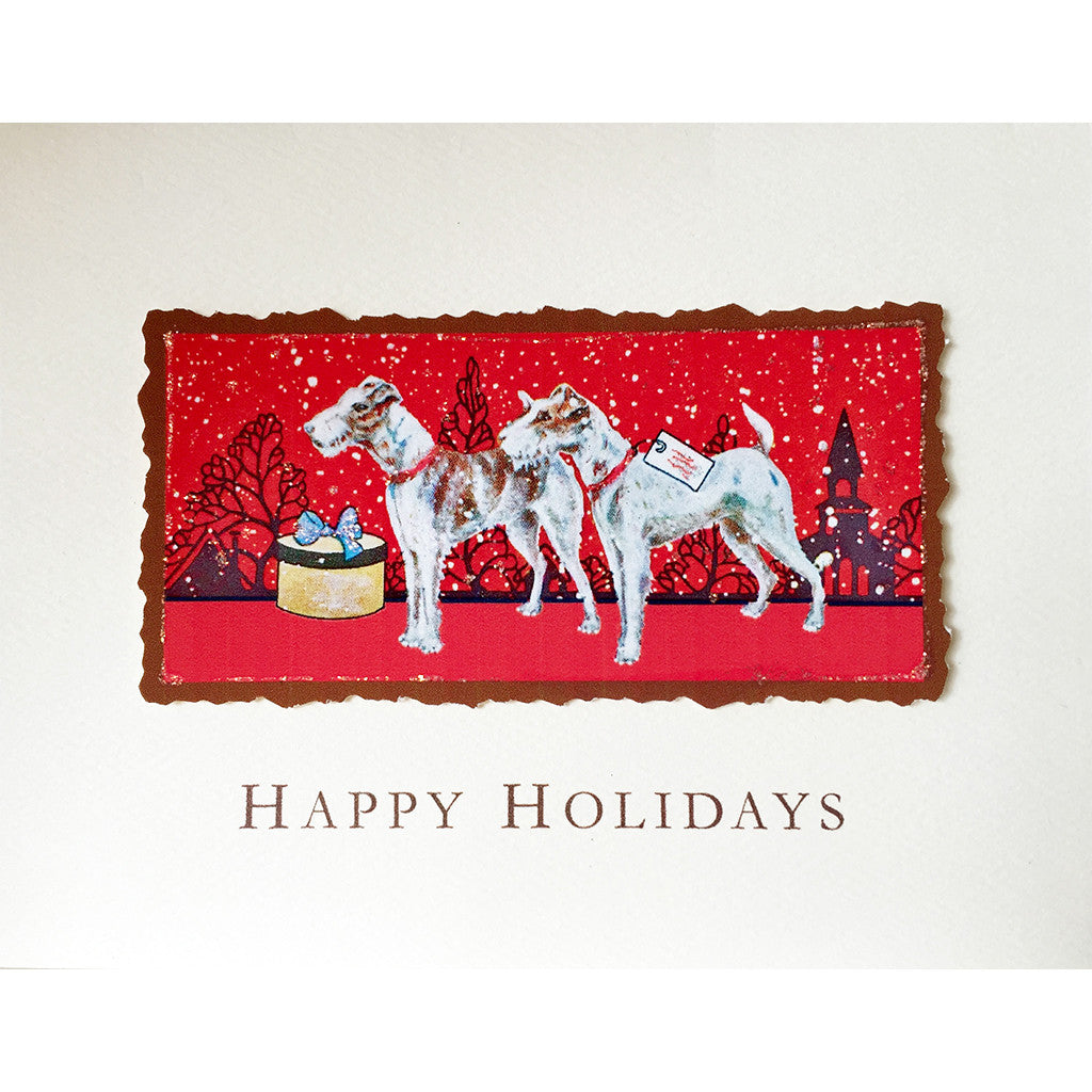 Greeting Card Holiday Terriers - Lumia Designs