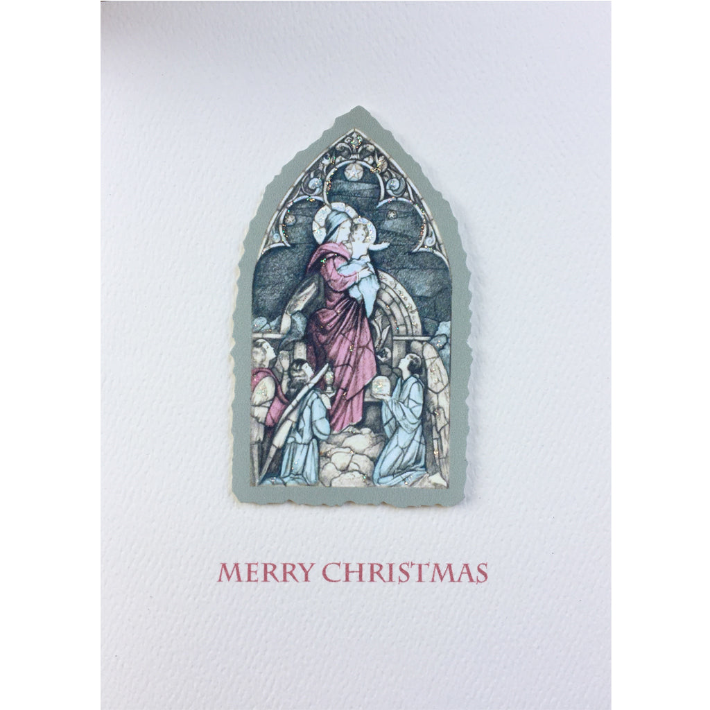 Stained Glass Madonna & Child Card