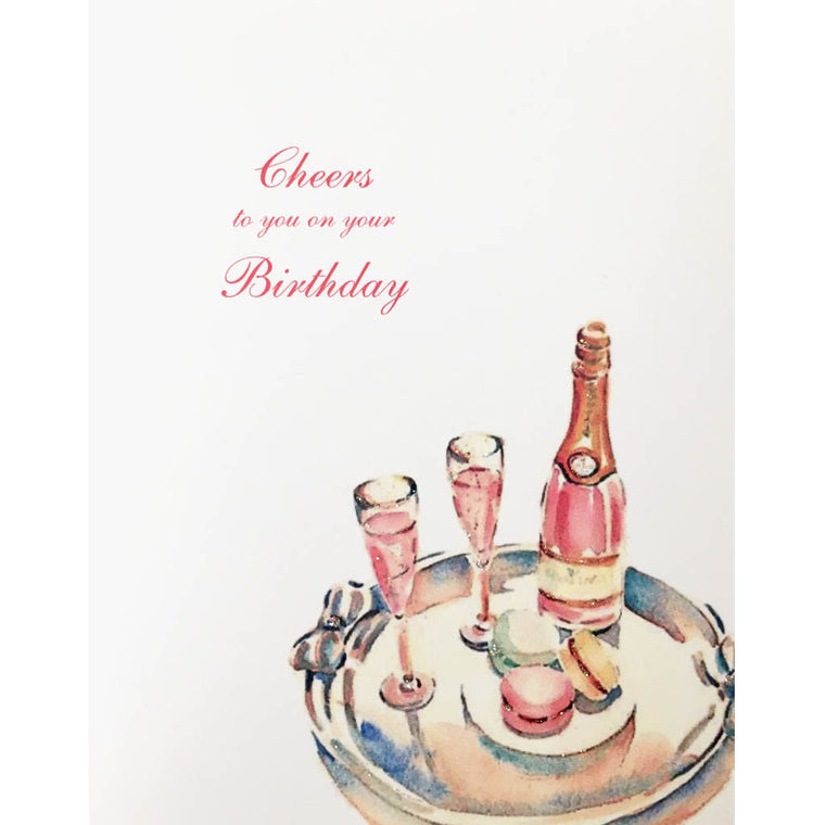 Pink Champagne Birthday Card - Lumia Designs